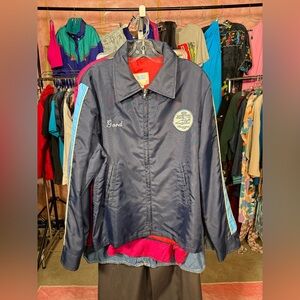 Vtg Southern Ontario Thunderbird Club Navy Bomber Jacket Size 42 P2P 24-25"